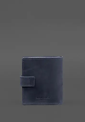 Кожаная обложка-портмоне для удостоверения офицера ГНСУ 11.2 темно-синяя Crazy Horse - фото 6