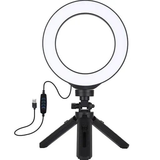 Кільцева USB LED лампа Puluz PKT3059B 6.2"+ настільний штатив - фото 1