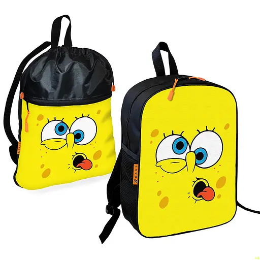 Шкільний рюкзак дитячий Губка Боб + Сумка для взуття спортивної форми рюкзак-мішок для хлопчика (01684)