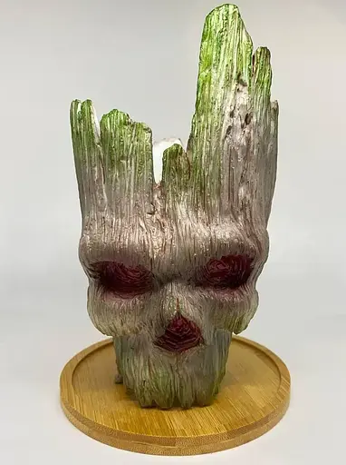 Горшочек для цветов и канцелярии Грут Groot G11 череп + круглая подставка