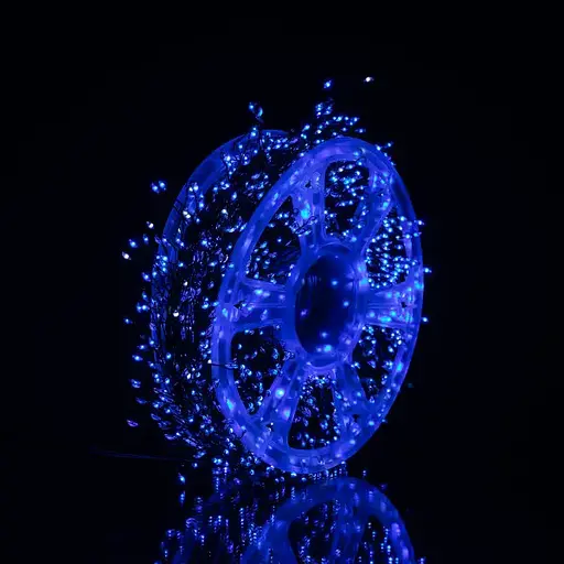 Новорічна гірлянда кімнатна роса 50 м 1500 LED Хвойна лапа зелений провід Синій Garlando D1500L50MGBL - фото 4