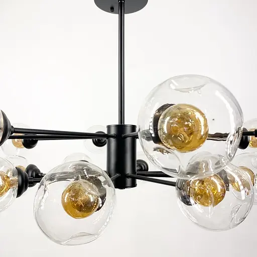 Люстра-молекула в чорному кольорі корпусу з 16 подвійними плафонами | Line F | Арт. 5033/16 - фото 4