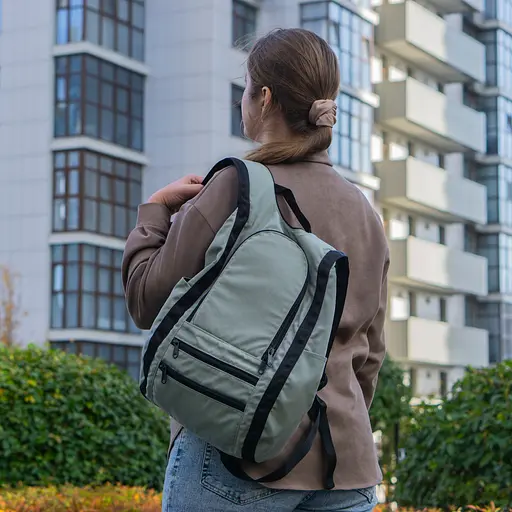 Рюкзак-антивор OOLOO Капля 45х27х14 см, оливковый 631/414 - фото 6