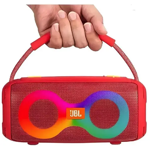 Portable Bluetooth Speaker with Backlight Portable Wireless Speaker Et 311 Boombox 1800 mAh 10W microSD Red - фото 1