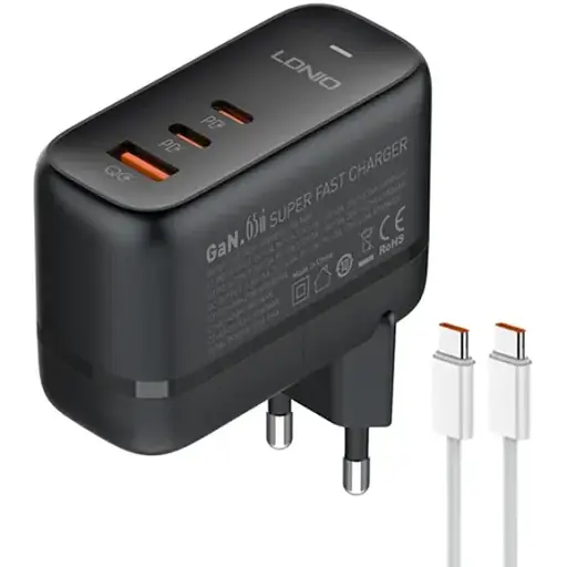 Мережевий зарядний пристрій адаптер живлення LDNIO Q366 3 порти 65 W - фото 1