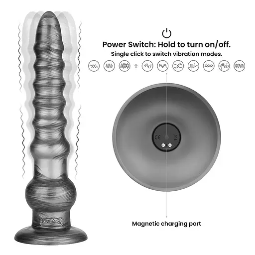 Вибратор King Sized Vibrating Vibrax Slider 12.5" 32.3 см серый - фото 7