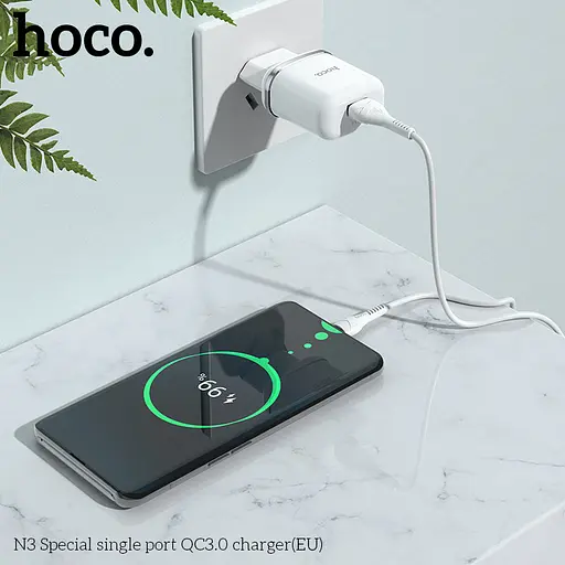 Адаптер питания HOCO N3 Special FCP AFC 1 USB 18W QC 3.0 (Safety Certified) белый - фото 6