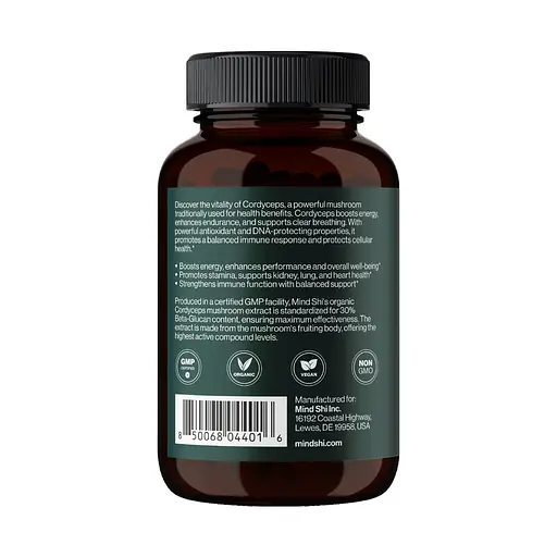 Дієтична добавка Гриб Кордицепс Mind Shi Cordyceps Mushroom 1000 мг 60 капсул - фото 3