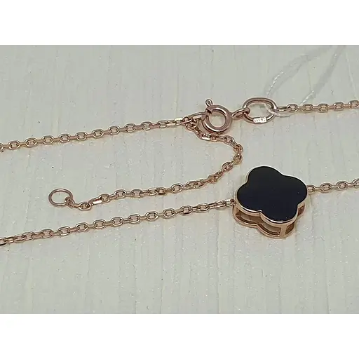 Золоте кольє Родинні коштовності Конюшина з емаллю. 1750556 - фото 2