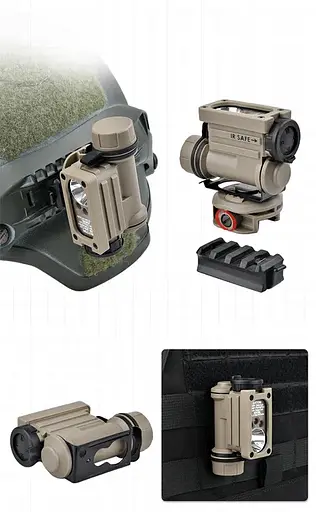 Фонарь тактический Sidewinder Compact II на шлем + CR123A (Койот) - фото 8