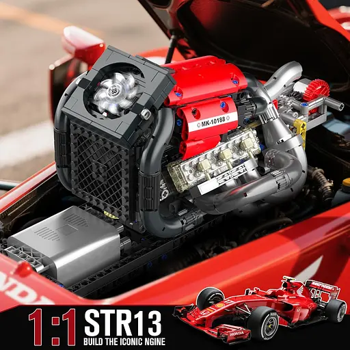 Конструктор двигун Mould King STR13 FORMULA ONE V6  Engine   моторизований дитячий мотор 980 деталей - фото 5