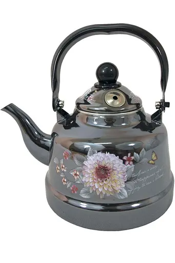 Чайник для плиты Edenberg Цветы EB-3354-Flower-Black 1.1 л черный