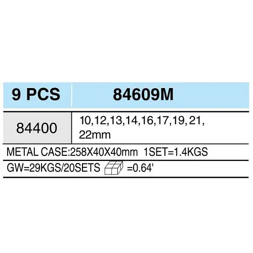 Набір торцевих головок Hans ударні 1/2 DR 9 предметів (84609М) - фото 2