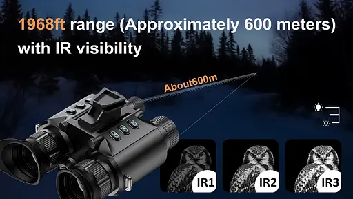 Бинокль ночного видения Z9158 4K FHD HD 850нм (до 600м в темноте) MicroSD 64GB - фото 8