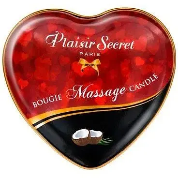 Массажная свеча сердце Plaisirs Secrets Coconut (35 мл) - фото 2