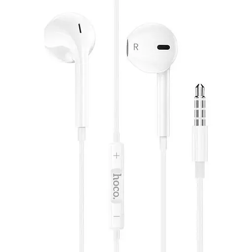 Проводные наушники Hoco M80 Original series earphones display, 3.5 mm, 1.2m, (Комплект 20шт) white