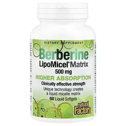 Берберін Berberine LipoMicel Matrix Natural Factors 60 гелевих капсул