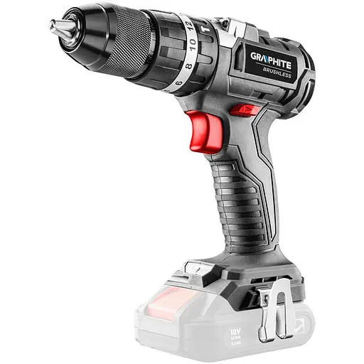 Шурупокрут-дриль акумуляторний Graphite Energy+ 18В безщітковий 58 Нм 3 швидкості 0-500·0-1700 об/хв 1.21 кг без АКБ та ЗП