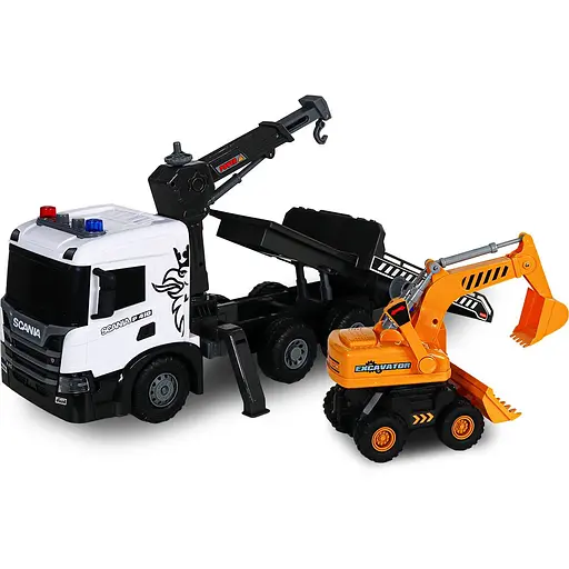 Игровой набор TechnoDrive Super Big Truck Автокран Scania с экскаватором (5004KS) - фото 4