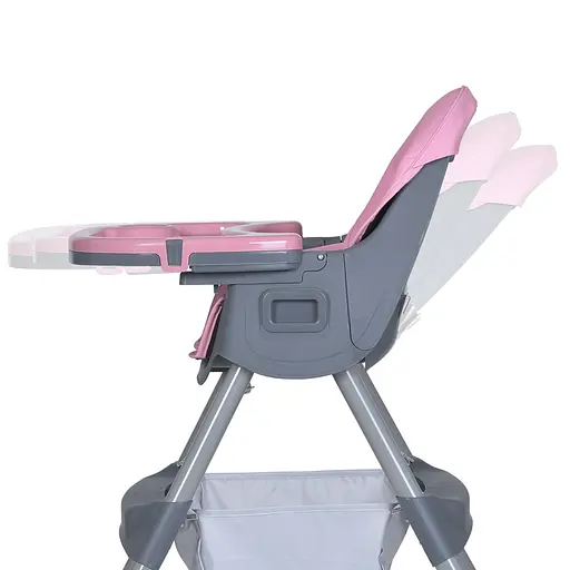 Стульчик для кормления Bambi M 5722 Lilac с корзиной для игрушек и чехлом из мягкой экокожи, розовый - фото 5
