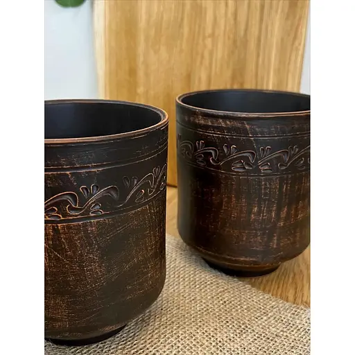 Кухоль 1 л керамічний (глиняний) різьблений Декор - фото 4