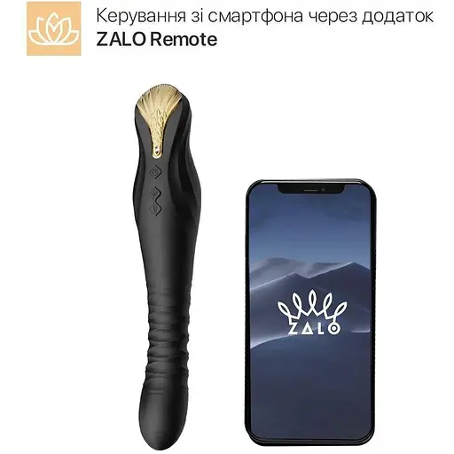 Смарт-вибратор-пульсатор Zalo King Obsidian Black кристалл Swarovski - фото 2