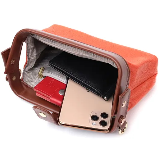 Клатч Vintage с защелкой из натуральной кожи 19.5х10х5.5 см sum0029012 - фото 8