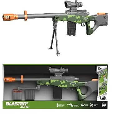 Игрушечный пневматический автомат WY2104C, стреляет поролоновыми пулями, в коробке (6974060410151) - фото 2