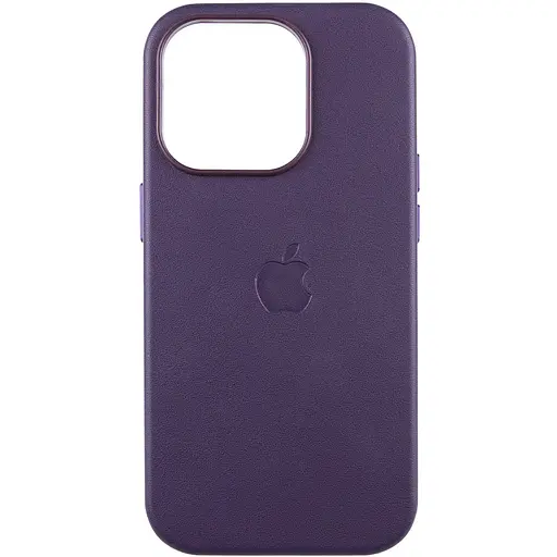 Шкіряний чохол Leather Case (AAA) with MagSafe and Animation для Apple iPhone 14 Pro (6.1) Deep Violet - фото 1