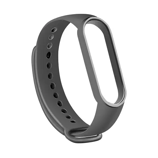 Ремешок для фитнес-браслета Lemfo для Xiaomi Mi Band 5, 6, 7 темно-серый - фото 2