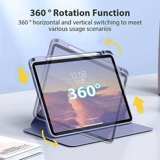 Чохол TPUCristal Pen holder 360 для Xiaomi Pad 7 / 7 Pro 11 2025 Фіолетовий - фото 4