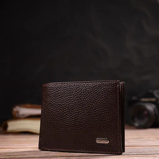 Мужской кожаный кошелек Canpellini 12х9.7х2 см acs0025644 - фото 6