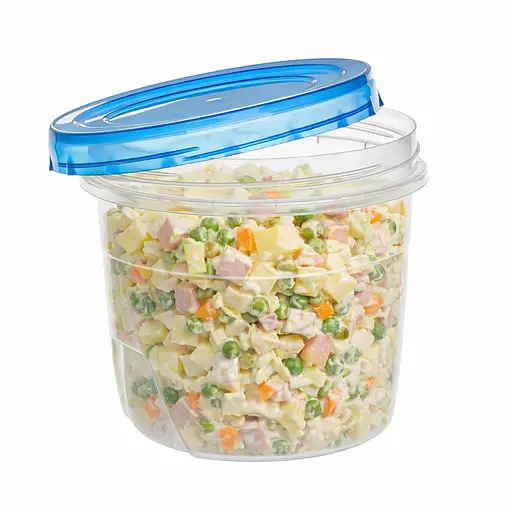 Пластиковые контейнеры для еды круглые PP 1 л с закручивающейся крышкой – набор 5 шт 88323 - фото 4