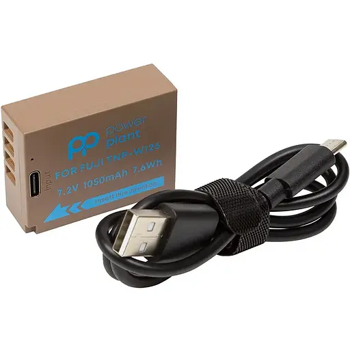 Акумулятор PowerPlant Fujifilm TNP-W126 1050mAh з кабелем Type-C