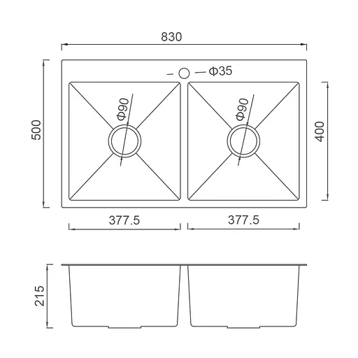 Кухонная мойка Gappo GS 8350-6 1045128 - фото 6