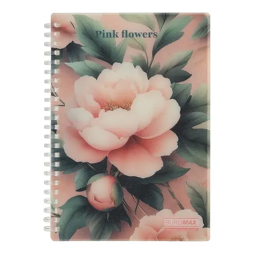 Тетрадь для заметок BUROMAX, А5, 80 листов, клетка, спираль, пластиковая обложка, BM.2587-10