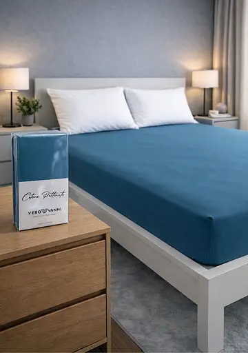 Простирадло 160х200+30 см бірюзовий