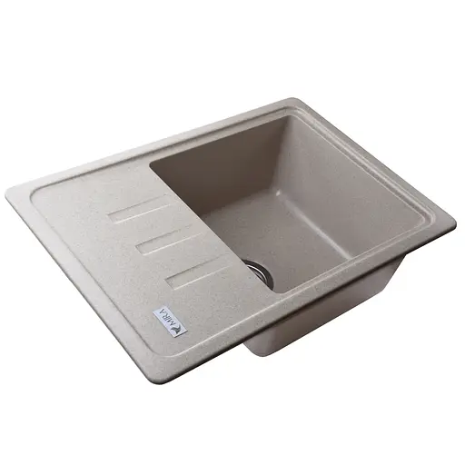 Гранитная мойка Mira MONTI бежевый для кухни устойчива к царапинам и чистящим средствам 620х435 мм - фото 2