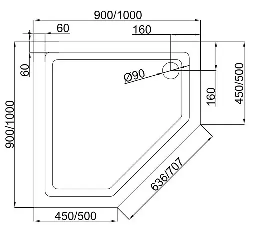 Поддон Dusel D402 100x100x13,5 Белый - фото 3