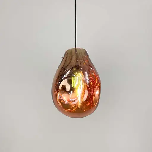 Подвес с мятым удлиненным стеклянным плафоном в розовом золоте | Line F | Арт. 0459/1 Rose Gold - фото 2