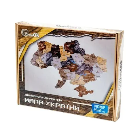 Дерев'яний пазл Puzzleok Мапа України 24 елементи