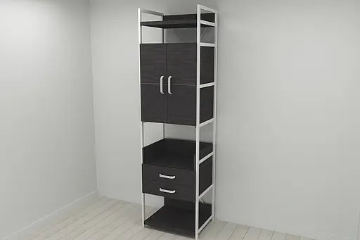 Шафа Гардероб Уні секція 5 серії Коннект Ferrum-decor 220x60x50см Білий метал ДСП Венге Магія 32 мм (FRD-104520)