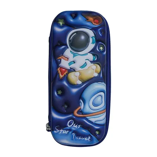 Пенал жесткий объемный Космонавт, 21x9x3.5 см, PVC (в ассортименте)