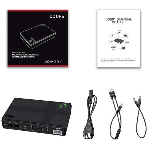 ИБП UPS для роутера DC1018P 12000 mAh 12V/ 9V/ 5V для устройств постоянного тока (модем, терминал, ONU, GPON, камера) black - фото 3