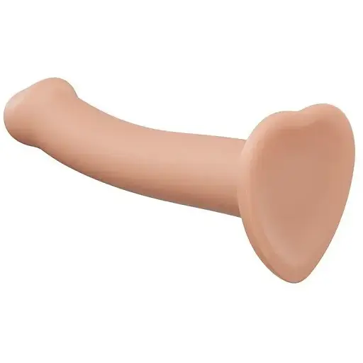 Насадка для страпону Strap-On-Me Dual Density Dildo Flesh M двошарова гнучка діаметр 3.3 см - фото 3