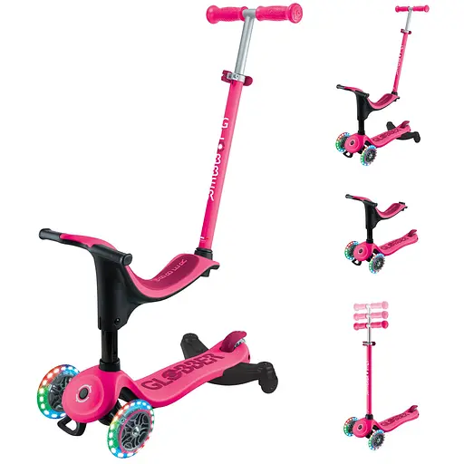 Самокат Globber Go Up Sporty 360 колеса з підсвіткою фуксія (456-610)