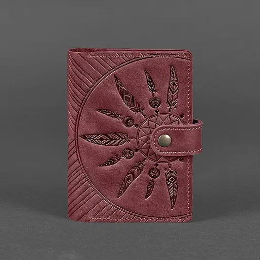 Женская кожаная обложка для паспорта 3.0 Инди бордовая - фото 6