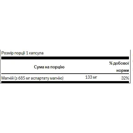 Аспартат магния Swanson Magnesium Aspartate 685 мг 90 капсул - фото 2