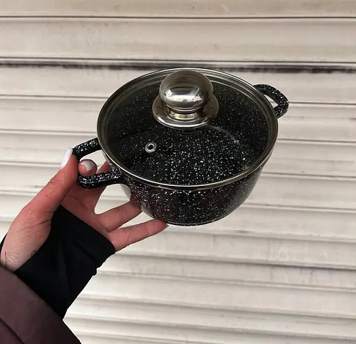 Кастрюля Styleberg с гранитным антипригарным покрытием 1.6л 18см ST-3019 Черная - фото 4