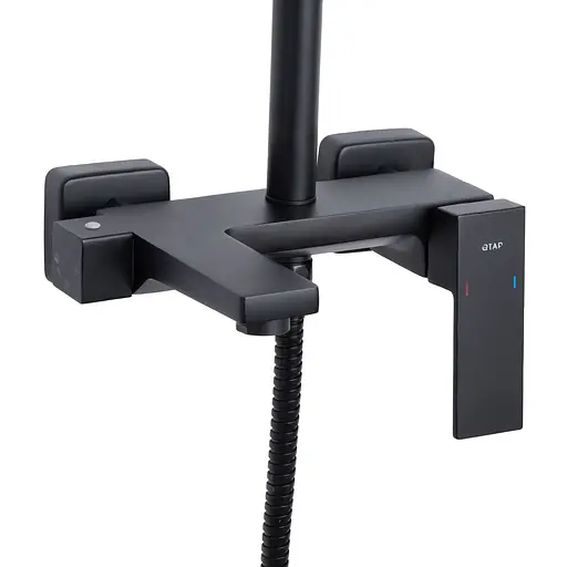 Душова система універсальна Qtap Gemini на три споживача (з виливом) QTGEM111BLM45686 Black matt, Чорний матовий - фото 3